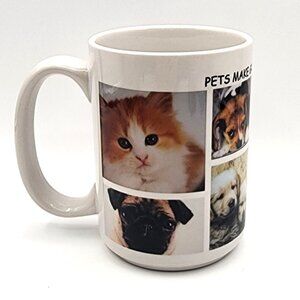 PETS MAKE GREAT FRIENDS Vintage Stoneware Mug Coffee Tea Cup Made in Thailand